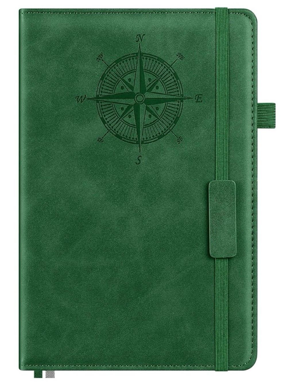 Emerald Green Leather Hardcover Journal Embossed Compass College Ruled NWT - Picture 11 of 11